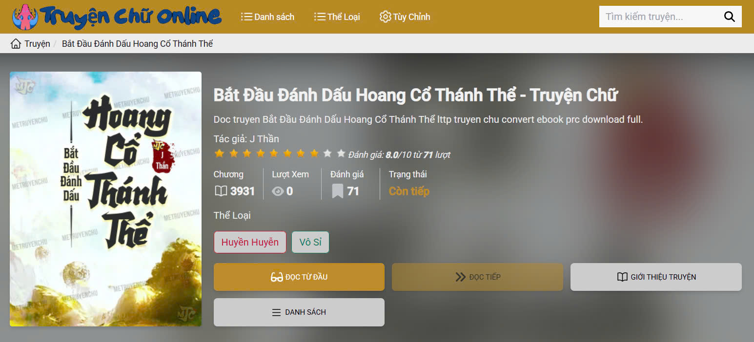 Truyện Tranh Truyện chữ Bắt Đầu Đánh Dấu Hoang Cổ Thánh Thể - Hành trình vô địch