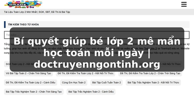 Truyện Tranh Bí quyết giúp bé lớp 2 mê mẩn học toán mỗi ngày | doctruyenngontinh.org