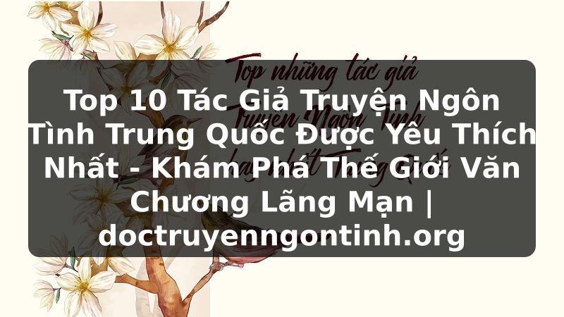 Truyện Tranh Top 10 Tác Giả Truyện Ngôn Tình Trung Quốc Được Yêu Thích Nhất - Khám Phá Thế Giới Văn Chương Lãng Mạn | doctruyenngontinh.org