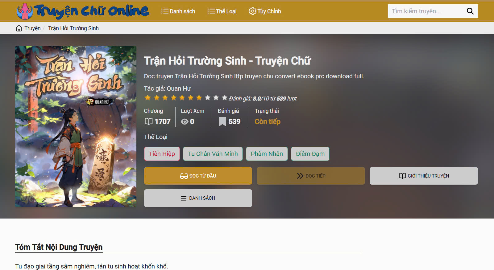 Truyện Tranh Khám Phá Truyện Chữ Trận Hỏi Trường Sinh: Điểm Sáng Giữa Dòng Truyện Chữ Mới Nổi Bật